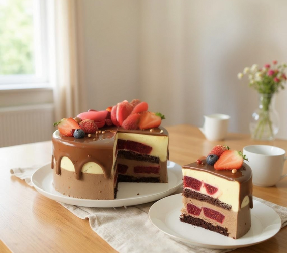 Tort Latte Framboise – fin, dulce-acrișor