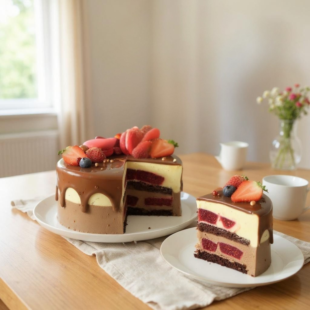 Tort Latte Framboise – fin, dulce-acrișor