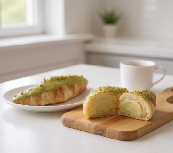 Croissant cu fistic – pufos și cremos