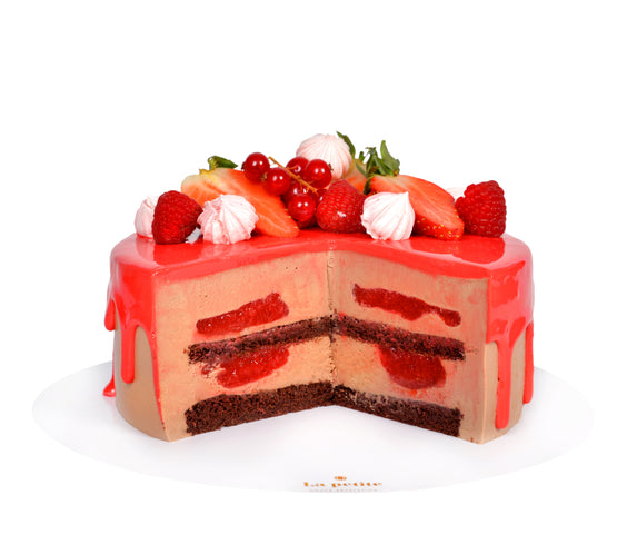 Tort Plaisir -ciocolată, vanilie și căpșuni